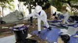 Po demonstrantech zbyly v Los Angeles tuny odpadků