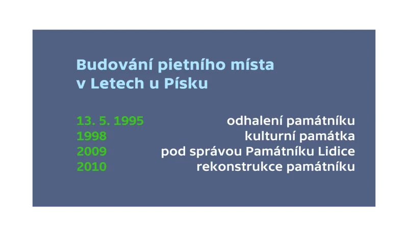 Budování pietního místa v Letech