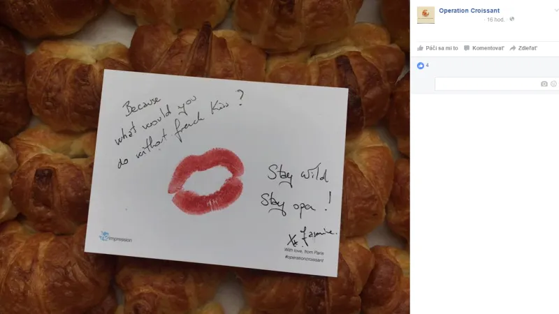 Jeden ze vzkazů skupiny Operation Croissant