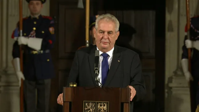 Projev Miloše Zemana před předáváním státních vyznamenání
