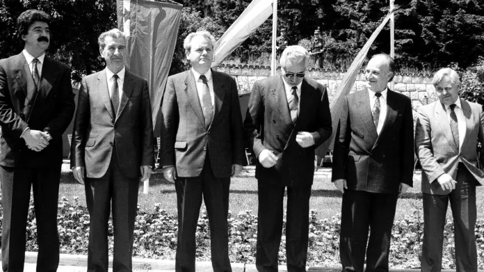 Lídři socialistických republik bývalé Jugoslávie na jednání v Sarajevu v roce 1991