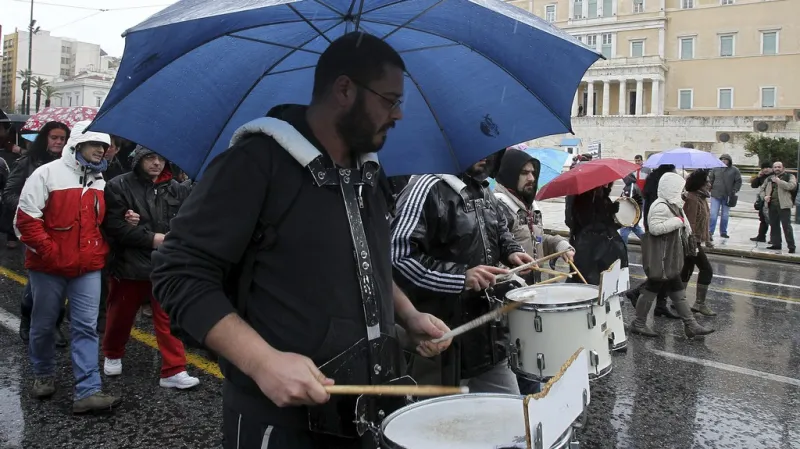 Protesty před řeckým parlamentem