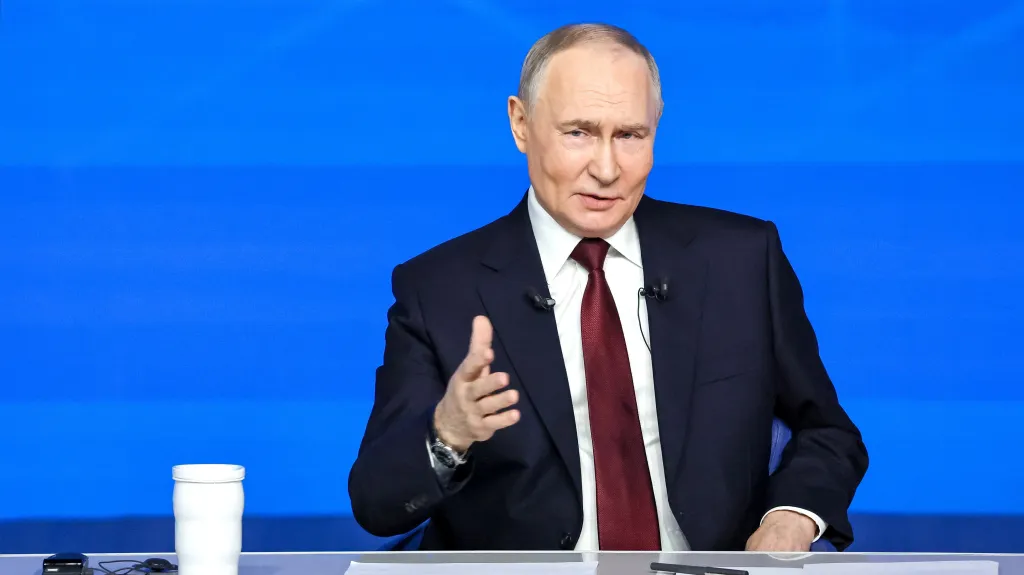 Vladimir Putin při výročním televizním vystoupení