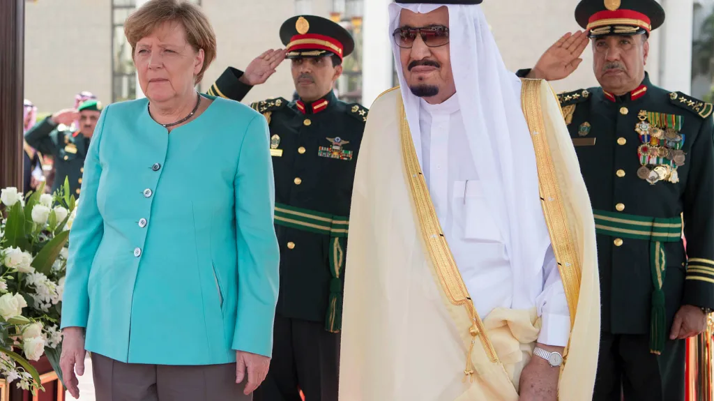 Angela Merkelová s králem Salmánem