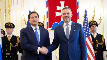 Americký ministr zahraničí Marco Rubio a slovenský prezident Peter Pellegrini