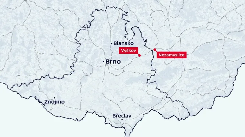 Výluka je kvůli pracím v úseku Vyškov až Nezamyslice