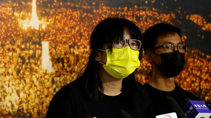 Představitelé Sdružení pro podporu vlasteneckých demokratických hnutí během tiskové konference