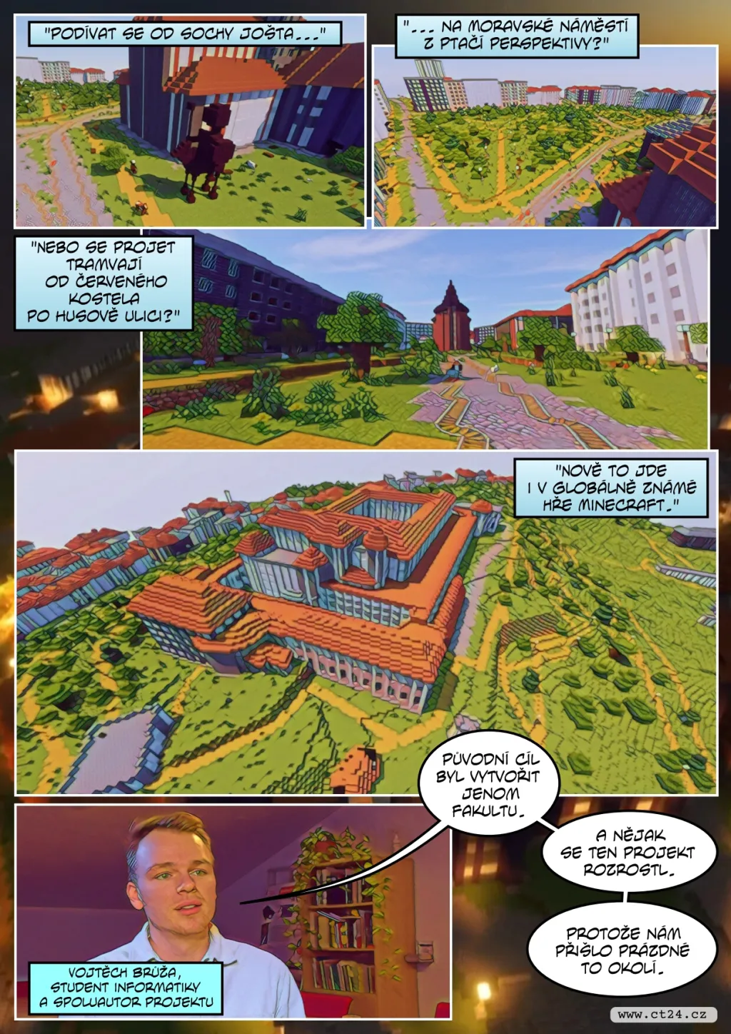 Studenti postavili Brno v počítačové hře Minecraft