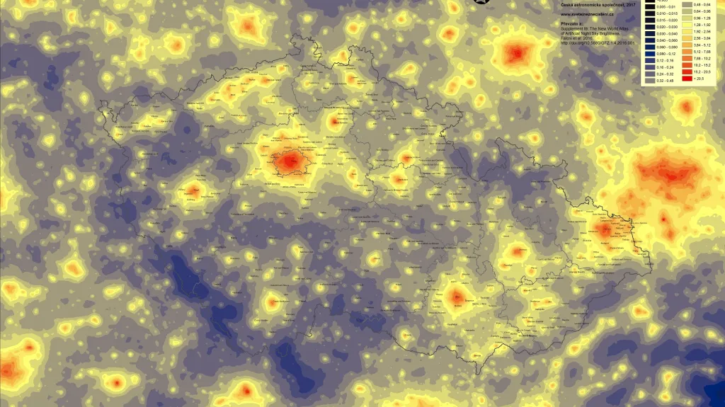 Mapa jasu noční oblohy
