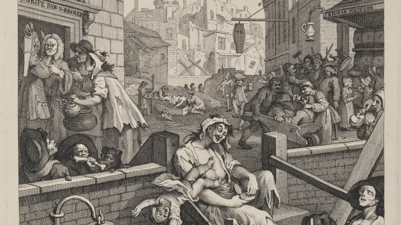 William Hogarth / Gin Lane (Ulička ginu), 1751