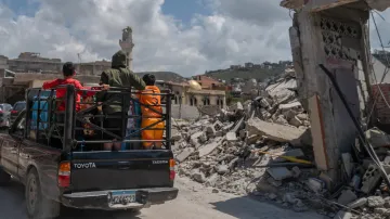 Následky izraelských úderů v jižním Libanonu, snímek z 21. dubna 2026