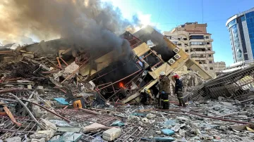 Trosky domu v Bejrútu po izraelském útoku (9. 3. 2026)