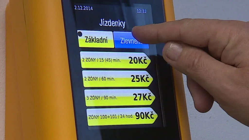 Nový automat na jízdenky, tzv. validátor