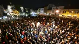 Protivládní shromáždění proti současné slovenské vládě v Košicích