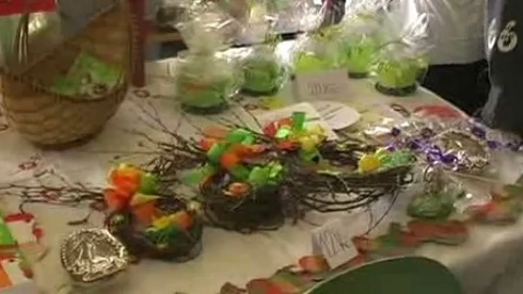 Výrobky děti na velikonočním jarmarku