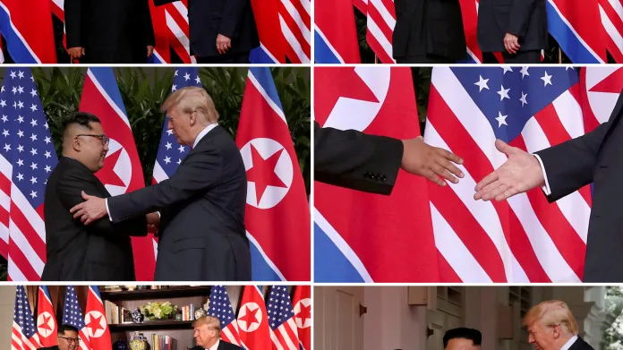 Donald Tump s Kim Čong-unem se několikrát potřásli rukou