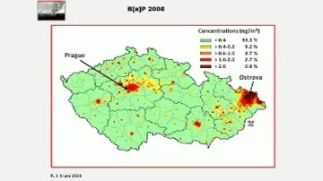 Koncentrace benzoapyrenu v ČR