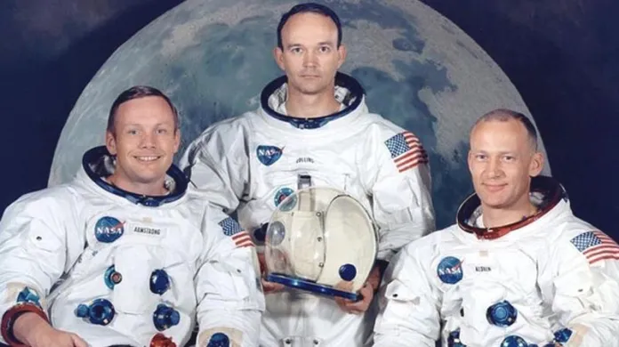 Posádka Apolla 11, astronauti Neil Armstrong, Michael Collins a Edwin Aldrin.