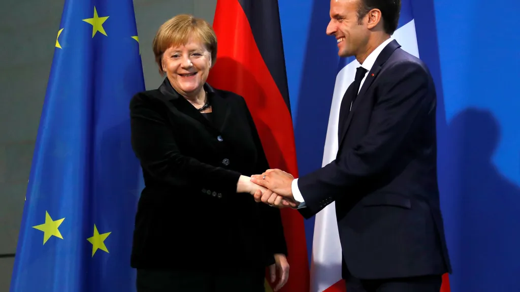 Německá kancléřka Angela Merkelová a francouzský prezident Emmanuel Macron