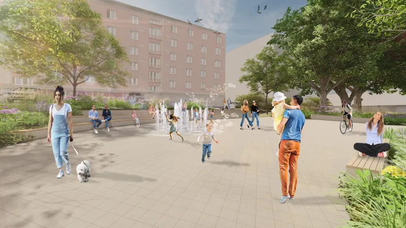 Vizualizace nové podoby Nového náměstí v České Třebové