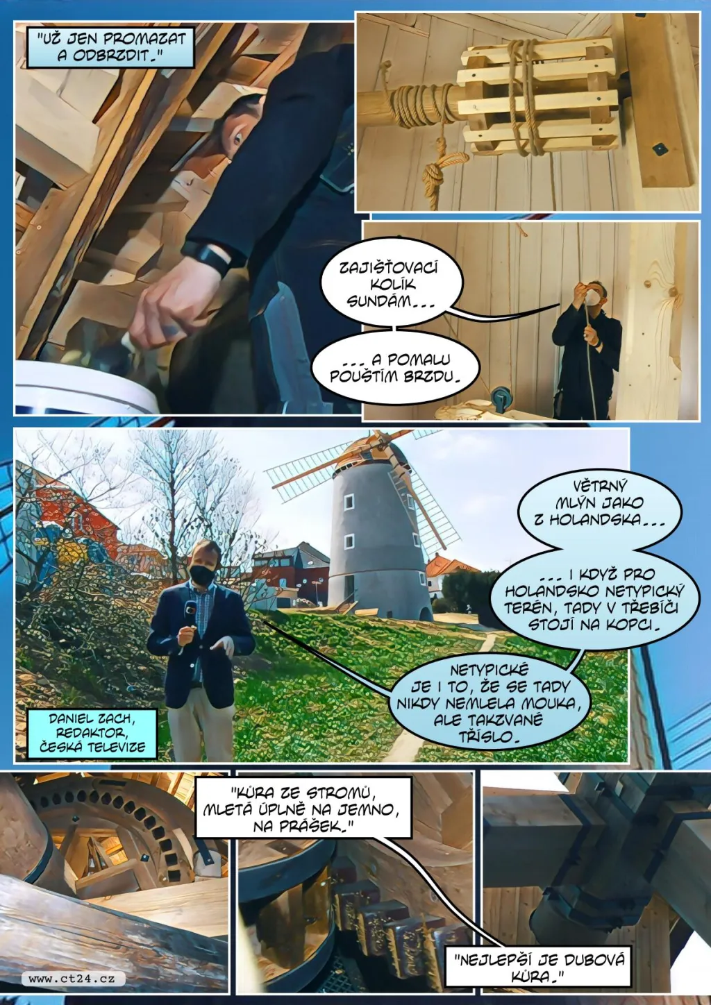 V Třebíči je opět v provozu větrný mlýn holandského typu