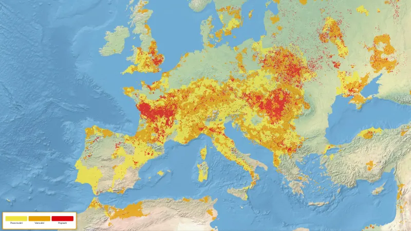Mapa sucha v Evropě