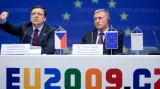 José Manuel Barroso s Mirkem Topolánkem během českého předsednictví EU