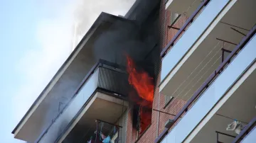 Požár bytového domu ve Zlíně