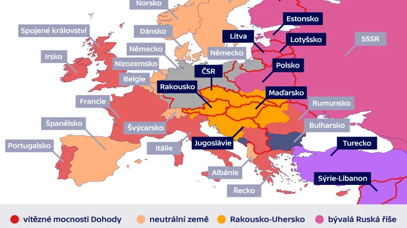 Jak se měnily hranice evropských zemí po první světové válce