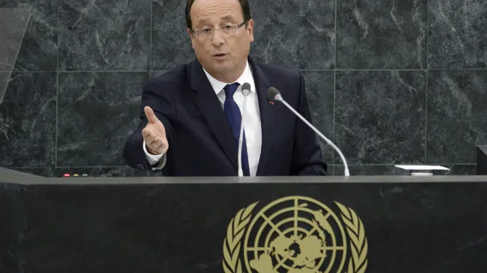 Hollande při projevu v OSN