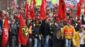 Demonstrace zaměstnanců Opelu