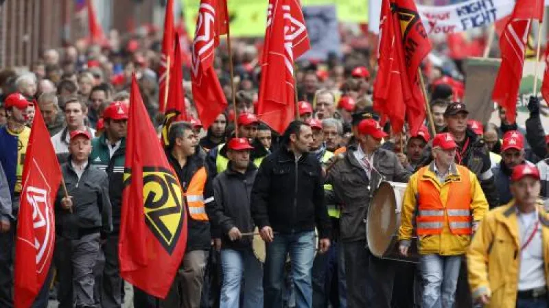 Demonstrace zaměstnanců Opelu