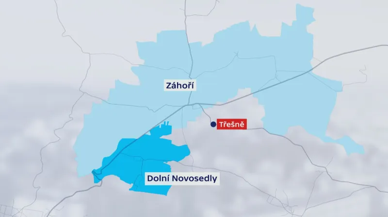 Mapa 1 - územní anomálie