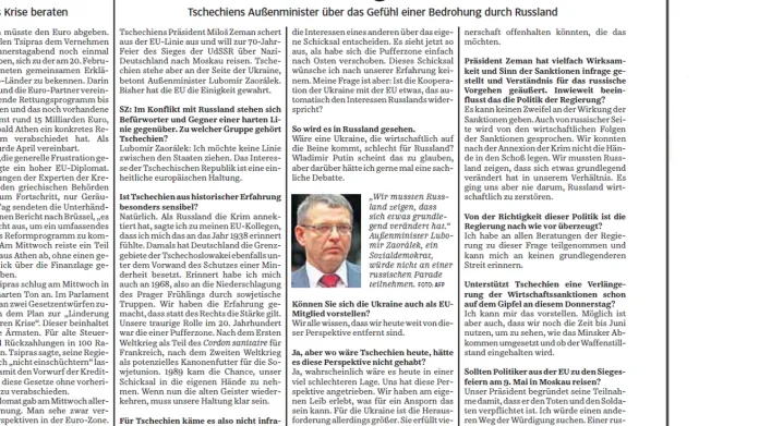 Rozhovor Lubomíra Zaorálka pro Süddeutsche Zeitung