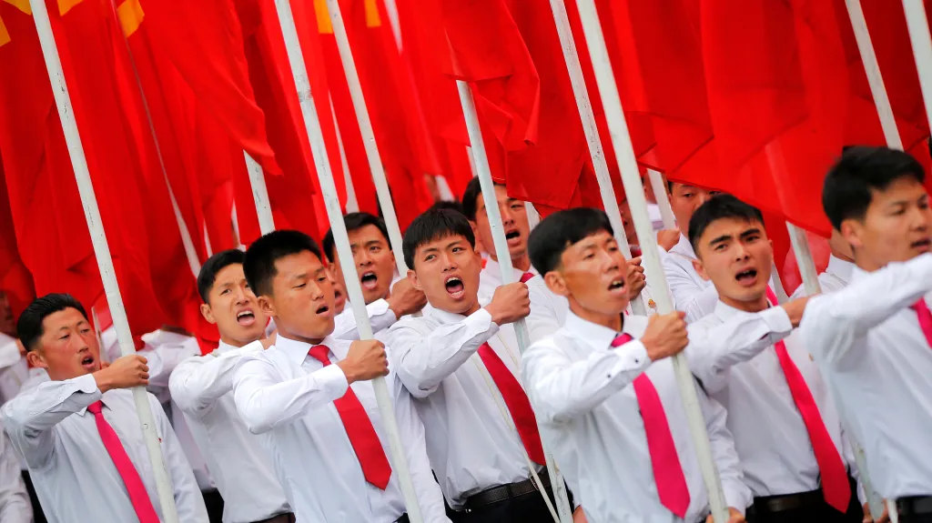 Průvod v severokorejské metropoli