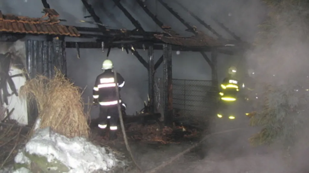 Požár stodoly v Kopřivnici