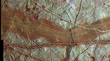 Detail povrchu měsíce Europa