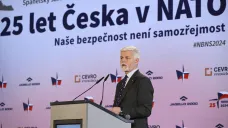 Prezident Petr Pavel během projevu na konferenci o bezpečnosti