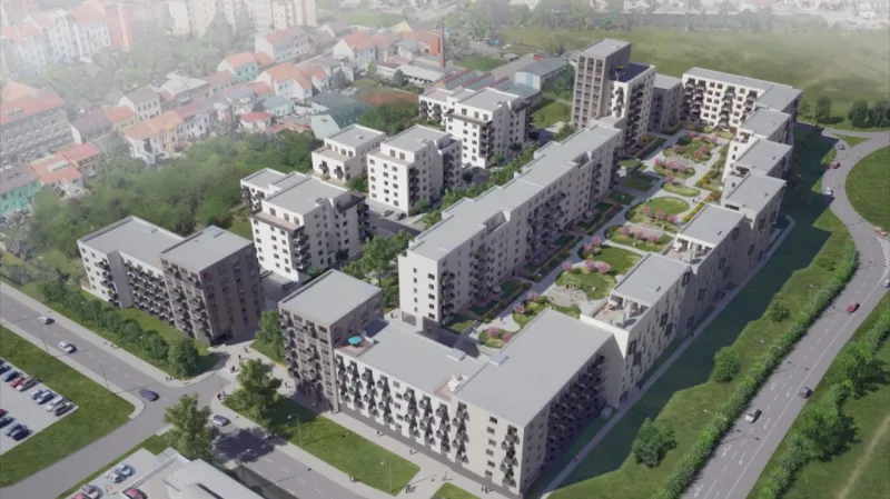 Vizualizace nové čtvrti Ponava