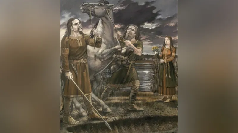 Rekonstrukce oběti koně z lokality Paprotki Kolonia