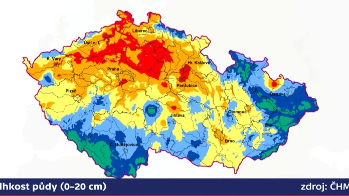 Vlhkost půdy v Česku