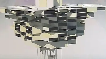 Schéma futuristické budovy