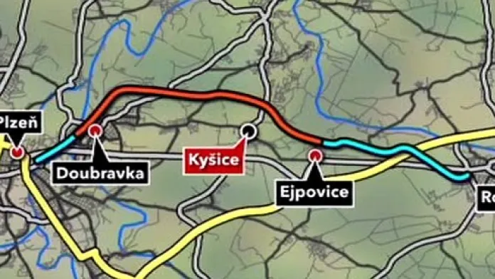 Problémy s pozemky u Kyšic komplikují část stavby mezi Ejpovicemi a Doubravkou.
