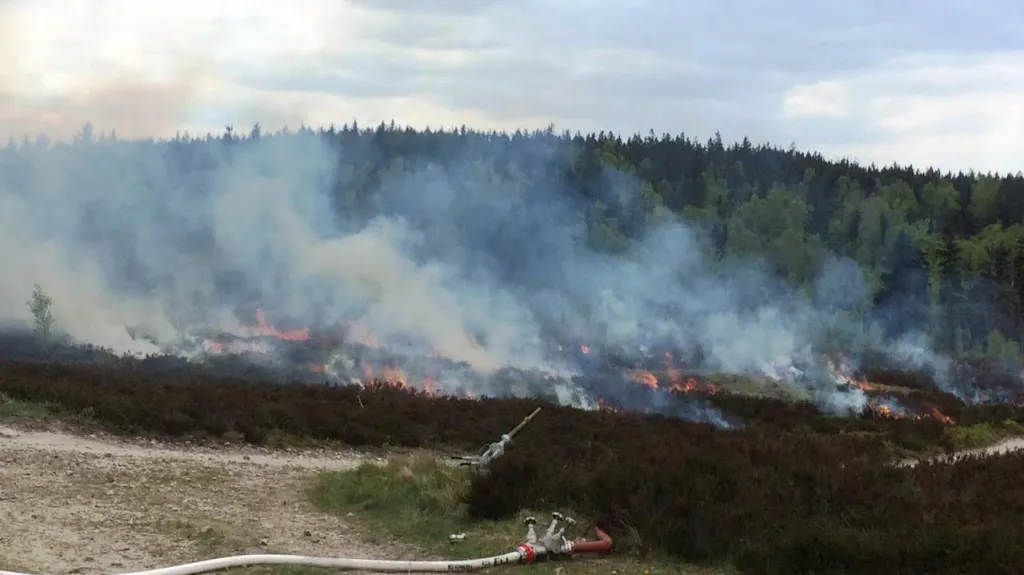 Řízený požár v Brdech