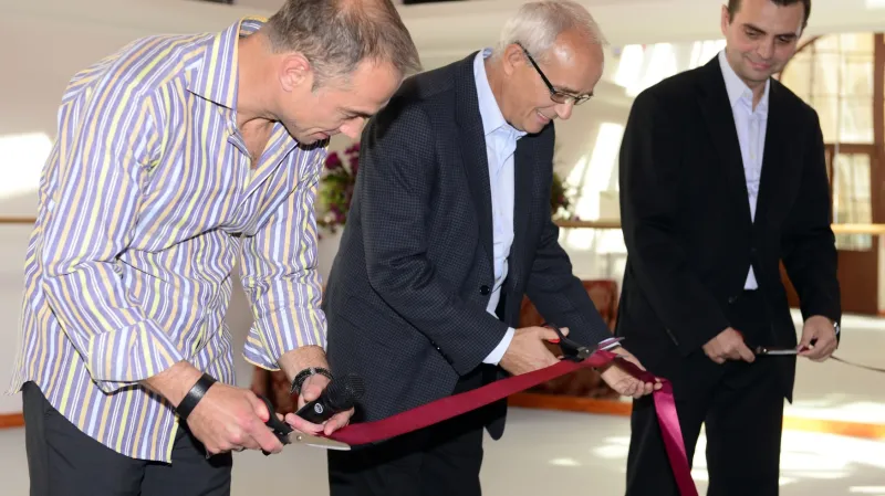 Umělecký šéf baletu Petr Zuska, ředitel Národního divadla Jan Burian a provozně-technický šéf divadla Václav Pelouch