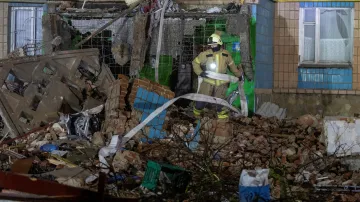 Následky ruského útoku na ukrajinské město Ternopil