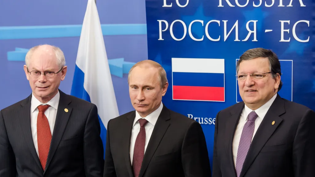 Herman Van Rompuy, Vladimir Putin a José Manuel Barroso