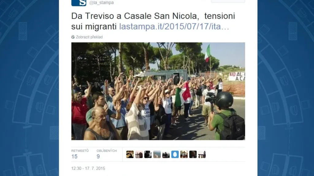 Protesty proti migrantům v Itálii
