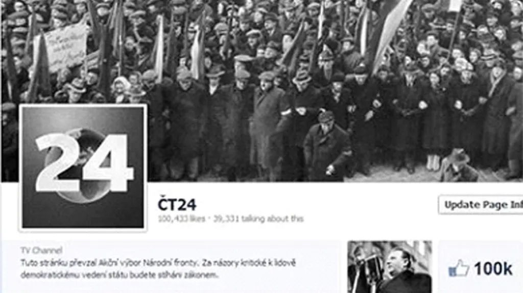 Facebook ČT24 - únor 1948