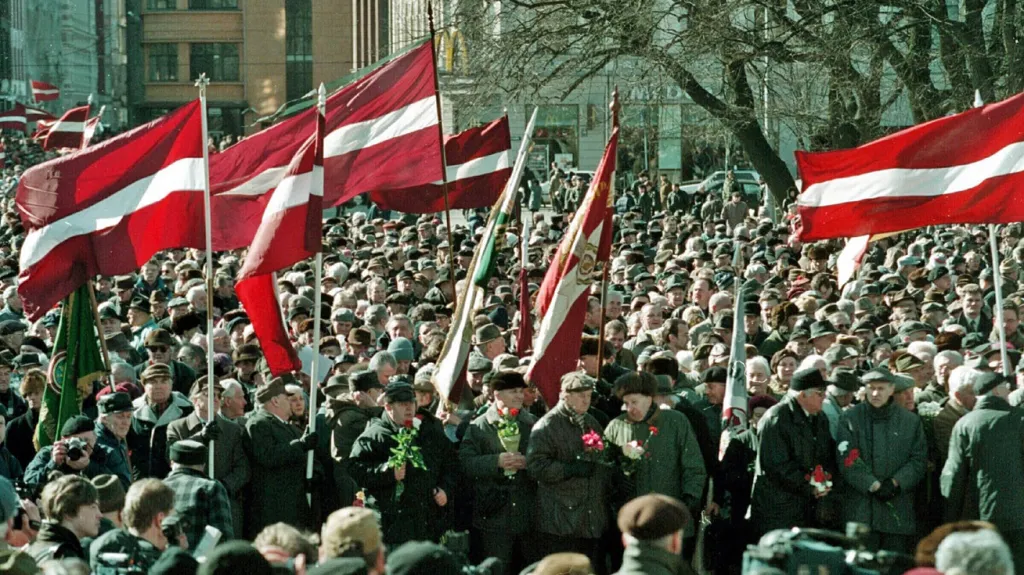 Pochod lotyšských veteránů z Waffen SS